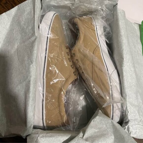 New Tommy Hilfiger Men’s 8.5 Canvas Shoes Beige Classic Casual main image 6